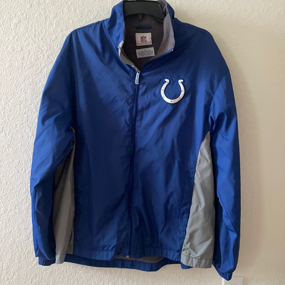 NFL COLTS Jacket Windbreaker lined Pockets zipper